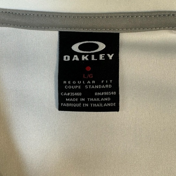 Oakley White Short Sleeve Polo Shirt Mens Size Large - Picture 2 of 5